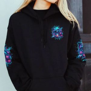 BUCKLE UP BUTTERCUP LADY SKULL ALL OVER PRINT HOODIE