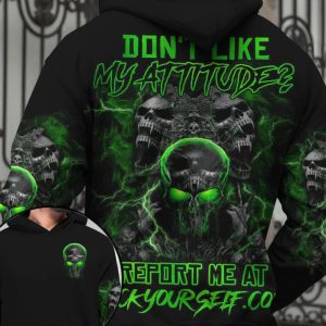 DONT LIKE MY ATTITUDE SKULL ALL OVER PRINT HOODIE