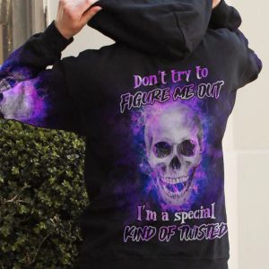 DONT TRY TO FIGURE ME OUT FIRE SKULL ALL OVER PRINT HOODIE 1
