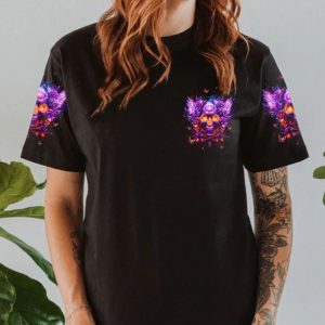 I MAY NOT BE THE GIRL EVERYONE WANTS SKULL WINGS ALL OVER PRINT T SHIRT 1