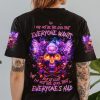 I MAY NOT BE THE GIRL EVERYONE WANTS SKULL WINGS ALL OVER PRINT T SHIRT