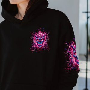 LOVE ME LIKE MY DEMONS DO SKULL ALL OVER PRINT HOODIE 1
