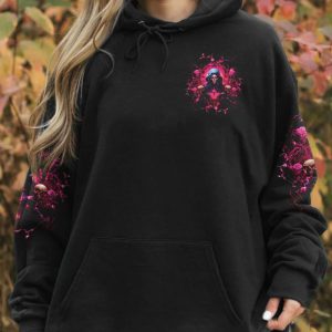 YOUR FIRST MISTAKE LADY SKULL ROSE ALL OVER PRINT HOODIE