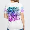 STUCK BETWEEN IDK IDC AND IDGAF SKULL ALL OVER PRINT T SHIRT