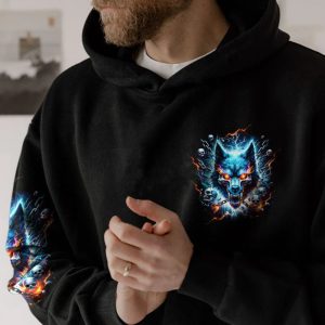 THE CHAINS ON MY MOOD SWING WOLF SKULL ALL OVER PRINT HOODIE