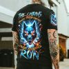 THE CHAINS ON MY MOOD SWING WOLF SKULL ALL OVER PRINT T SHIRT