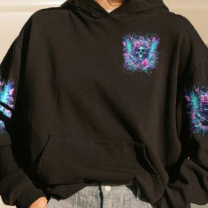 THE GOOD GIRL IN ME BONES SKULL ALL OVER PRINT HOODIE