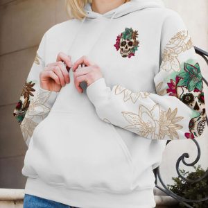 THE GOOD GIRL IN ME FLOWER SKULL ALL OVER PRINT HOODIE