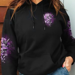 THE GOOD GIRL IN ME GOT TIRED SKULL ROSE ALL OVER PRINT HOODIE