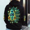 THE GOOD GIRL IN ME MESSY BUN SUNFLOWER ALL OVER PRINT HOODIE