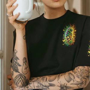 THE GOOD GIRL IN ME NEON ROSE SKULL MESSY BUN ALL OVER PRINT T SHIRT (1)