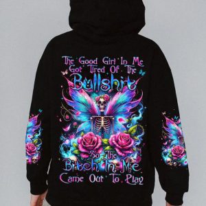 THE GOOD GIRL IN ME SKELETON FAIRY ALL OVER PRINT HOODIE