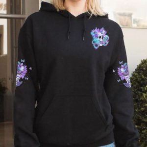 THE GOOD GIRL IN ME SKULL SUNFLOWER ALL OVER PRINT HOODIE
