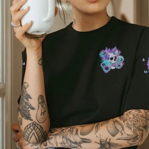 THE GOOD GIRL IN ME SKULL SUNFLOWER ALL OVER PRINT T SHIRT (1)