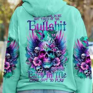 THE GOOD GIRL IN ME SKULL WINGS ALL OVER PRINT HOODIE