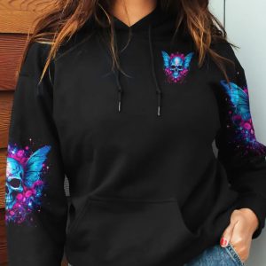 THE GOOD GIRL IN ME SKULLS WINGS ALL OVER PRINT HOODIE