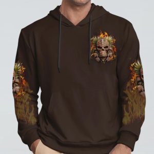 TREAD CAREFULLY MUTHAFUKA TIKI SKULL ALL OVER PRINT HOODIE