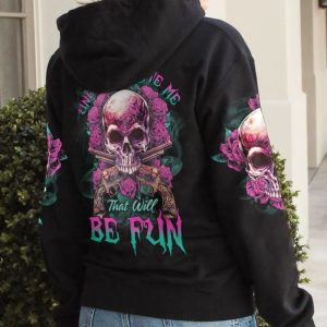UNDERESTIMATE ME ROSE SKULL G ALL OVER PRINT HOODIE