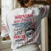 WARNING KINDA CRAZY AMERICAN SKULL ALL OVER PRINT T SHIRT