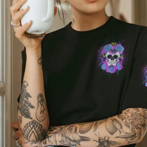 WARNING KINDA CRAZY SKULL ALL OVER PRINT T SHIRT