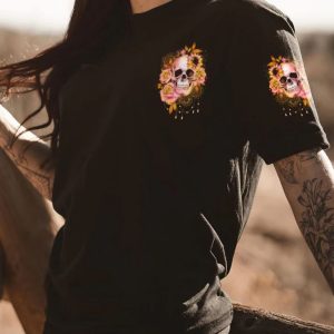   WARNING MY MOUTH FLOWER SKULL ALL OVER PRINT T SHIRT (1)