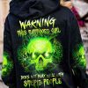 WARNING THIS TATTOOED GIRL GREEN SKULL ALL OVER PRINT HOODIE