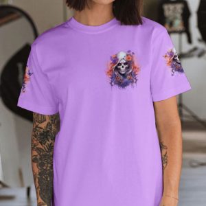   WARNING THIS TATTOOED GIRL SKULL LADY ALL OVER PRINT T SHIRT (1)
