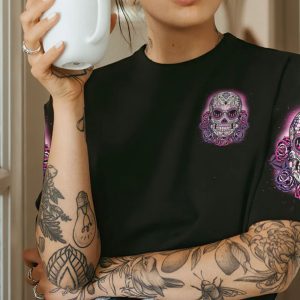 WARNING THIS TATTOOED GIRL SUGAR SKULL ALL OVER PRINT T SHIRT (2)