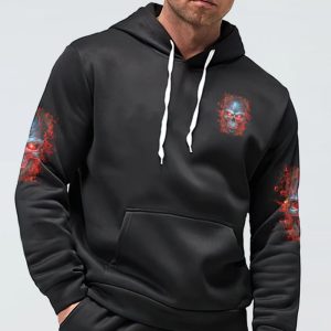WHEN I WAS BORN FIRE SKULL ALL OVER PRINT HOODIE
