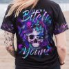 YES I'M A B BUT NOT YOURS SKULL FEATHER ALL OVER PRINT T SHIRT (1)