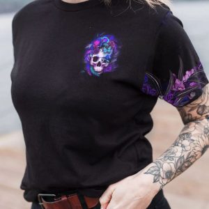 YES I'M A B BUT NOT YOURS SKULL FEATHER ALL OVER PRINT T SHIRT