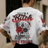YES I'M A B SUGAR SKULL FLOWER ALL OVER PRINT T SHIRT (1)