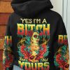 YES I'M A B SUGAR SKULL GIRL ALL OVER PRINT HOODIE