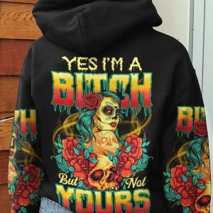 YES I'M A B SUGAR SKULL GIRL ALL OVER PRINT HOODIE