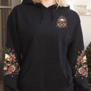   YOU COULDN'T HANDLE ME ROSE SKULL TRIANGLE ALL OVER PRINT HOODIE