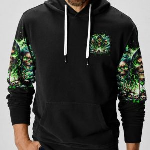 OF COURSE I'M GOING TO HELL SKULL GRIM REAPER ALL OVER PRINT HOODIE