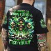 OF COURSE I'M GOING TO HELL SKULL GRIM REAPER ALL OVER PRINT T SHIRT
