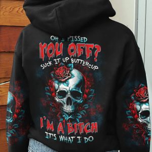 OH I PISSED YOU OFF SKULL ROSE ALL OVER PRINT HOODIE
