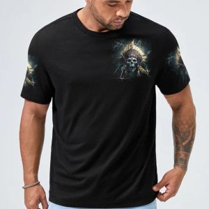 PISS ME OFF NATIVE SKULL ALL OVER PRINT T SHIRT