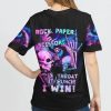 ROCK PAPER SCISSORS THROAT PUNCH SKELETON ALL OVER PRINT T SHIRT