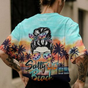 SALTY LIL' BEACH MESSY BUN ALL OVER PRINT T SHIRT (1)