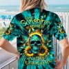 SHE IS SUNSHINE SKULL WINGS TIE DYE ALL OVER PRINT T SHIRT