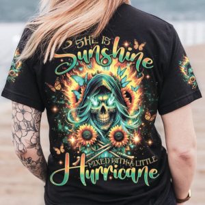 SHE IS SUNSHINE SUNFLOWER REAPER SKULL ALL OVER PRINT T SHIRT (1)