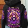 SHE IS SUNSHINE SUNFLOWER SKULL ALL OVER PRINT HOODIE