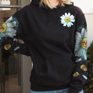 SKULL DAISY ALL OVER PRINT HOODIE