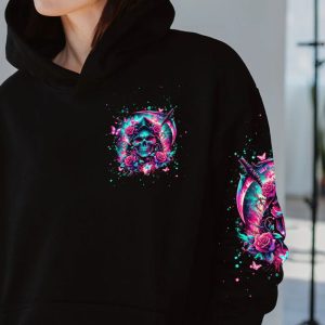 SO MANY IDIOTS REAPER SKULL ALL OVER PRINT HOODIE