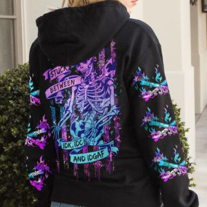 STUCK BETWEEN IDK IDC AND IDGAF SKELETON ALL OVER PRINT HOODIE