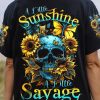 A LITTLE SUNSHINE A LITTLE SAVAGE SKULL SUNFLOWER ALL OVER PRINT