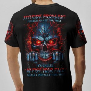 ATTITUDE PROBLEM MADLY SKULL ALL OVER PRINT