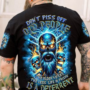 DON'T PISS OFF OLD PEOPLE SKULL ALL OVER PRINT